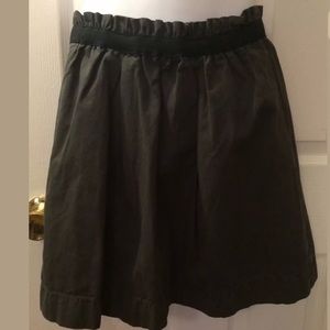New J. CREW Cotton Bell Skirt Black Gray Paper Bag Pull On Pockets Knit NWT $70